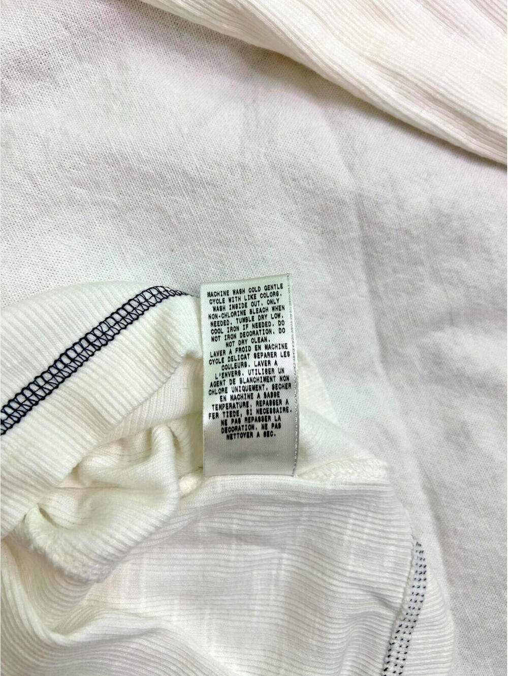 GUESS Unisex Size XL White Long Sleeve Thermal Waffle Knit Pullover Shirt LA VTG - Picture 7 of 7